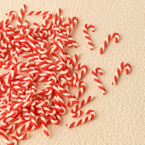 DAHI 100pz Mini Decorazione Natalizia Bastoncini di Zucchero, Albero di Natale Caramelle Fai da Te, da Appendere, Miniature Candy Cane Decorazione, Piccole Decorazioni Natalizie per la Casa (A-rosso)
