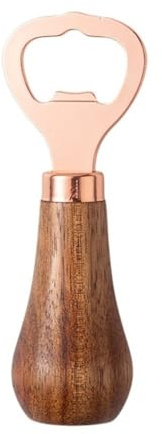 Abrelatas, Abridor de botellas de cerveza - Mango de madera, diseño vertical, acero inoxidable(Gold)