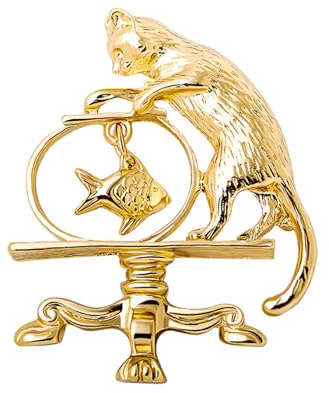 Fangen Fische Katze Broschen Für Frauen Unisex Metall Freche Haustier Party Büro Brosche Pin Geschenk Mode Kleidung Katze Brosche Pins