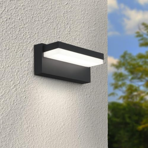 LongLife LED Außenwandleuchte Angle 12W anthrazit RAL 7016 - Lichtfarbe: 4000K - Bewegungsmelder: ohne