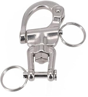 SageFurned Boat Marine Hardware 316 Stainless Steel Jaw Swivel Snap Shackle Fit For Sailboat Spinnaker Halyard Hand Pull Tipper Boat Parts(Swivel Shackle Only)