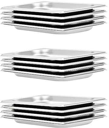 Contenitori Gastronorm 12 pz GN 1/4 20 mm in Acciaio Inox,Casa e Giardino,Cucina e pranzo,Accessori strumenti cucina,Accessori per scaldavivande a vapore,Vaschette per scaldavivande a vapore-50899