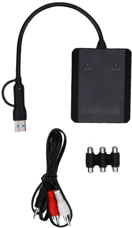 Topiky Convertitore da VHS a Digitale, Scheda di Acquisizione Video USB, Dispositivo di Acquisizione Video Converti VHS VCR DVD in Adattatore Digitale, Adattatore da Analogico a