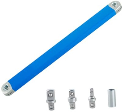SiaBiced Clé à Rallonge Universelle avec Déport pour Espaces Restreints, Outil Offset en Acier 39cm, Clé à Douille Multifonction avec Adaptateurs, pour Atelier, Garage, Réparation Auto