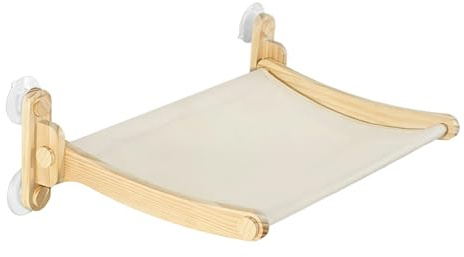 Tumbona Junto A La Ventana para Gatos: Asiento Plegable Junto A La Ventana con, Tumbona Estable para | Cómodo Asiento para Gatos, Lugar De Descanso Seguro Montado En La Pared, Solución Q