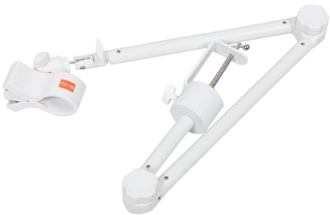 TOYANDONA Asta per Microfono da Tavolo Bianco con Morsetto 3/8'', Braccio Regolabile in Metallo e Plastica, Riduce Vibrazioni, per Streaming e Piccoli Spazi