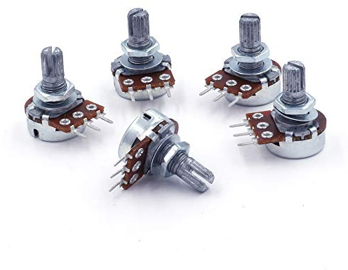 5x Potentiomètre mono logarithmique Axial 50KΩ (A50K), pour PCB