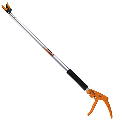 KSEIBI 143010 Long Reach 3.5 ft (1.0m) Cut & Hold Bypass Pruner - Lightweight Aluminum, Rust-Resistant, Ergonomic Grip, 1/4 Max Cut - Ideal for Precision Gardening & Pruning