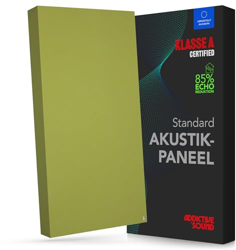 Addictive Sound Schallabsorber Standard 100x50x11 cm, Klasse A, Apfel | Studioqualität-Akustikpaneel mit Akustikwolle, EU-produziert, Montageset für Wand und Decke