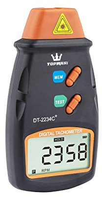 TOPWAY Tachimetro Digitale, DT-2234C + Contagiri Digitale Tester Senza Contatto con LCD Display, Raggio di Misurazione 2,5-99.999 RPM, per Veicoli Ruote Ventole