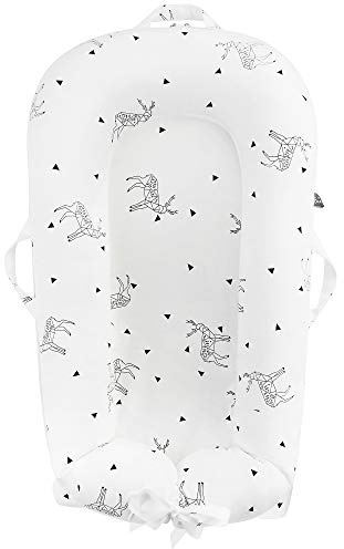 Newborn Baby Nest Sleep Pod Covers Only - for Dock A Tot Deluxe Plus + Extra Cover 100% Cotton Co Sleeping Replacement Cover Boys Girls(Fits Dockatot Deluxe+) (Triangle Dear)