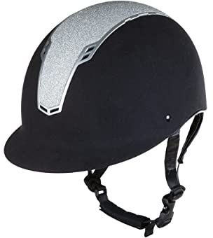 HKM Graz Casques Fille, Noir/Argent, L-XL (59-61cm)