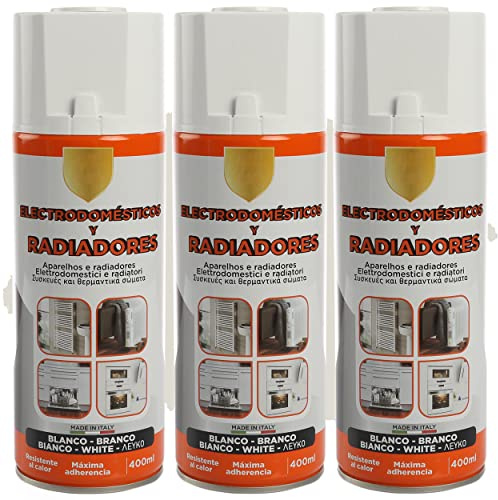 H HANSEL HOME Pintura Spray Radiador Blanco 400 Ml - Pack de 3 Unidades