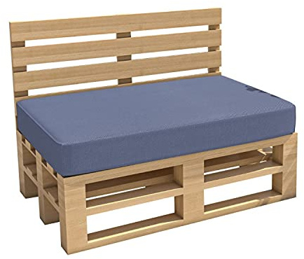 chilly pilley Palettenkissen Gartenkissen Wasserdicht Palettenauflage Palettenpolster Indoor Outdoor Waschbar Abnehmbar Sitzkissen Rückenkissen (Sitzkissen 120x60x15, Taubenblau)