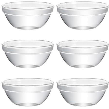 HEMOTON Glass Dessert Bowls Set of 10 Small Clear Glass Bowls for Jelly Pudding Water Chestnut Cake Microwave and Fridge Safe Multipurpose Kitchen Containers