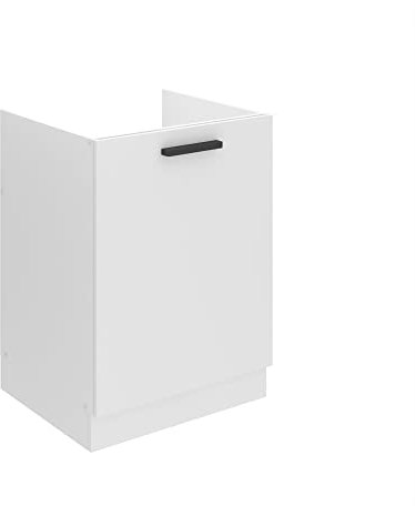 Belini Unterschrank Küche, Spülenunterschrank 60 cm Breite. SDZ Küchenunterschrank ohne Arbeitsplatte. Spülenschrank mit 1 Tür, Weiß matt