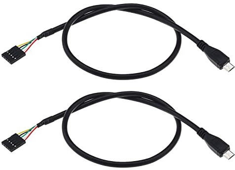 The Lord of the Tools 2PCS USB Header to Micro USB Cable 5 Pin Motherboard Female Header to Micro USB Adapter Extender Cable Computer Accessories 50cm 1.64ft