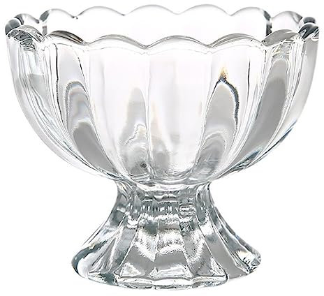GizellMG Coupes Cristal tasses à glace Bols glace Coupelles en Verre sans plomb Gobelets avec pied Verres Dessert Verres à vin cristal peu profond pour Cuisine Maison Bar 6PCS