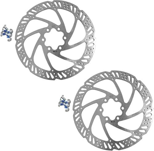 ANBOO 2 Pièces Disque de Frein pour Freins 6 Trous,160mm Disque de Frein Rotors en Acier Inoxydable Vélo Frein À Disque Center Lock Rotor avec 12 Boulons