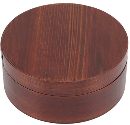 UPQRSG Boîte à Lunch en Bois, Boîte à Nourriture Ronde Rétro, Boîte à Bento Japonaise Avec Séparateur, Boîte à Lunch étanche pour Pique nique, Récipient à Fruits de Grande Capacité