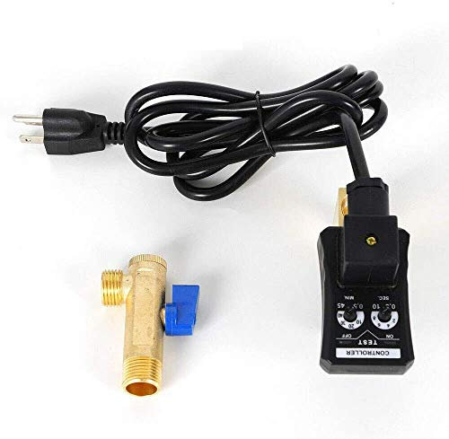Serbatoio dell'acqua temporizzato automatico Valvola di scarico ad azione diretta a 2 vie CA 220 V 1/2'' per aria compressa con cavo di alimentazione Spina americana a 3 pin (filettatura G1/2)