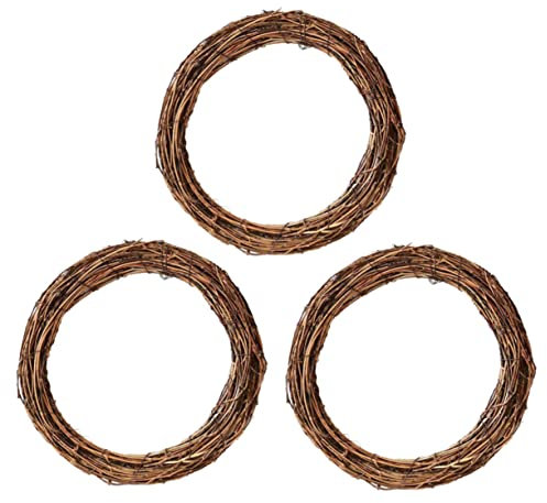 Warmhm 3stücke Naturzweig-Kranz Zum Selbermachen Hängekranzringe Für Wanddekoration DIY-Dekoration Mit Zweigring Geeignet Für Innen Und Außenbereich