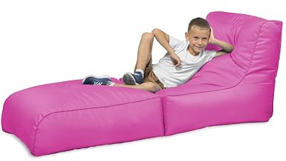 chilly pilley Sitzsack, Faltbarer Pouf zum Sitzen und Liegen 2 in 1 – mit EPS-Füllung – Riesensitzsack – Kinder & Erwachsene – Outdoor Liegekissen Wasserfest Sitzkissen – viele Farben, rosa