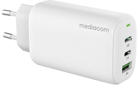 MEDIACOM MD PD Charger 65W 1USB+2TYPEC White Marca
