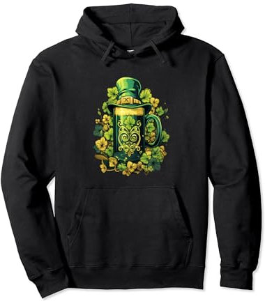 Chope à bière St Patrick Chapeau Leprechaun Fête irlandaise Sweat à Capuche