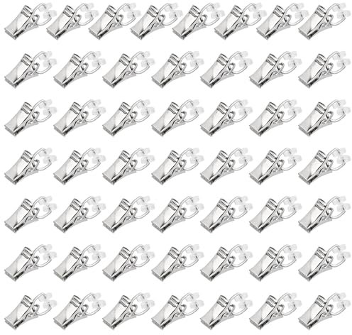 Dibotell T-Glider Vorhangklammern,50 Stück Gardinenröllchen,Vorhang Clips,Gardinenröllchen Mit Kunststoff-Klammern,Gardinenröllchen für Schiene,Riemenscheibe Vorhang Clip für T-Schienen, 301-26741
