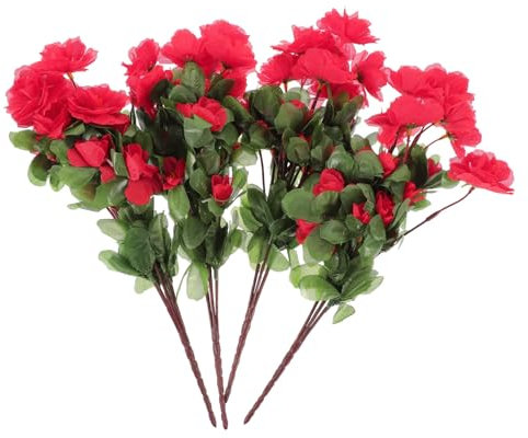 MUCKLILY 4 Stück Große rote Blumensimulation Weihnachtsstern Garten dekorative Topfpflanze 2 Stück (7 Weihnachtssterne 21 Blätter) Kaskadierende Blumensträuße der Braut