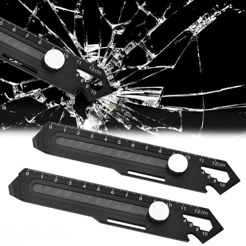 Schweres Mehrzweck Gebrauchsmesser, 2 Stück Multifunktionales Profi Cuttermesser, Edelstahl Universalmesser, Mehrzweck Teppichmesser Druckguss Cutter Messer für den Innenbereich & Heimwerker (2, B)