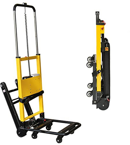 CRBUDY Carrello montascale Elettrico, Carrello Manuale Pieghevole Alimentato da carico da 440 libbre, Carrello montascale motorizzato per Trasporto Sabbia di Cemento, distribuzione Logist