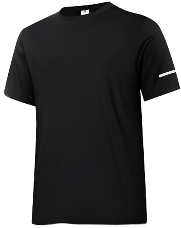 Men's Rash Guard UPF 50+ Sun Protection Clothing Short Sleeve T-Shirts for Men Lightweight Quick Dry SPF UV Swim Tees Black 01-S