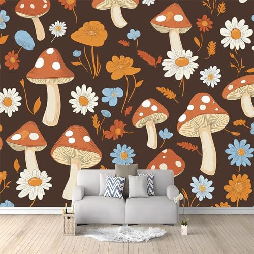 Fotomurales 3D Seta De Dibujos Animados Marrón 350x256 cm Papel Pintado Fotográfico, Decoración De la Pared Murales para Salón, Dormitorio, Habitación para Niños, Pared de TV