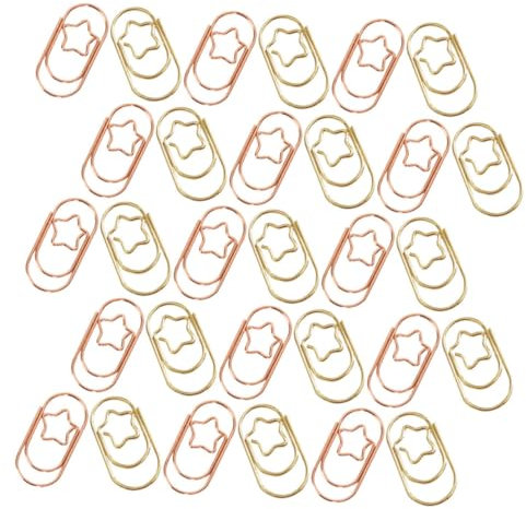 SHOWERORO 50stücke Büroklammern Sternform Metall Dekorative Klammern Für Papierorganisation Süße Fun-clips Als Lesezeichen Oder Ordnerklammer Vielseitig Einsetzbar Im Büro Und Zuhause