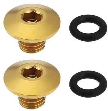 VGOL 2er-Set Fahrrad-Entlüftungsschraube O-Ring Ölkappenschraube für Geteilten Fahrradkörper TC4-Titanlegierung M5 X 10 Mm Schrauben Kompatibel mit Shimano XT SLX Zee Deore LX (schwarz)