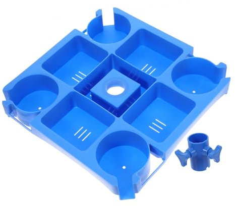 BESPORTBLE Bandeja Auxiliar Mesa Billar Bandeja Portátil con Compartimentos Teléfono Bolsa Sombrilla Patio Soporte Vaso