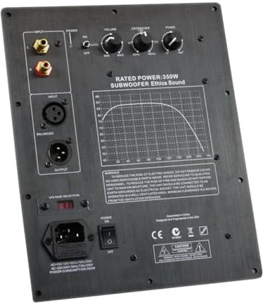 Junterone 220V HiFi Mono 350W Subwoofer de Alta Resistencia Placa Amplificadora Digital de Audio DoméStico de Graves Puros Enchufe Europeo