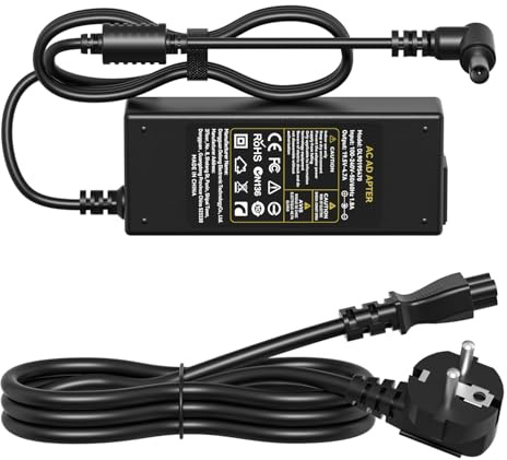 19.5V 4.7A Netzteil für Sony Vaio Laptop Ladekabel PCG VGN VGP 90W Adapter Ladegerät, Bravia TV KDL-24 KDL-32 KDL-40 KDL-42 KDL-48 Sony KDL W600B W650A W700B W800B Smart LED LCD HDTV TV Charger