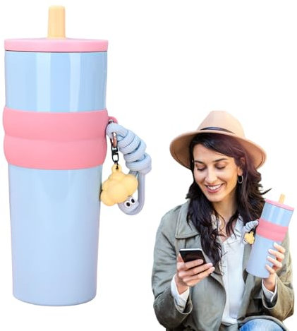 Coffee Tumbler, 800 ml 316 tainless Steel Travel Mug, Leakproof Portable Insulating Cup with Lid & Straw, Perfect for Weddings 3.35x3.35x9.06 pollici, Palestra, Parties, and Dating