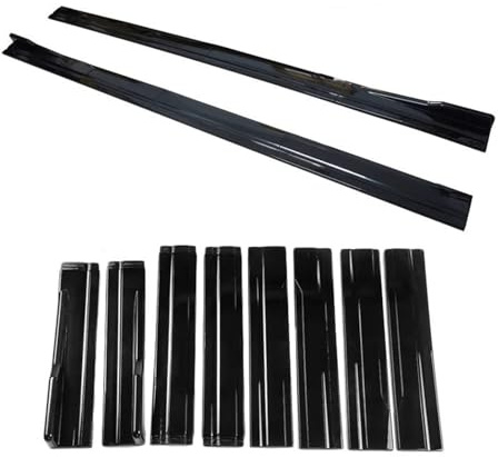 Minigonne Laterali Per Benz Classe A Per AMG A35 A45 A220 A180 W177 Hatchback 2018+ Diffusori Di Estensione Per Minigonne Laterali Nero Lucido 8 Pezzi Minigonne Laterali Diffusore