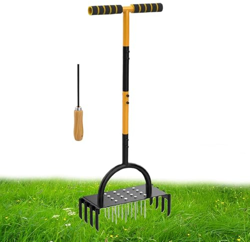 Aérateur de Gazon | Outil Manuel pour aération et décompaction du Sol et de la pelouse,Perce-Trou à Main pour Détacher la Terre dans Serre Terrasse Jardin Exploitation Agricole