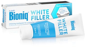 Bioniq® White Filler Toothpaste - 1 x 75 ml – Gentle Whitening Toothpaste with Hydroxyapatite - Protects and Strengthens Enamel - for Smooth and White Teeth - Gently Removes Stains, Fluoride-Free