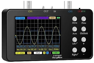 ZKLGS Oscilloscope Numérique Oscilloscope numérique 50M Taux d'échantillonnage 10M Bande passante analogique Oscilloscope portatif Portable 6A Mesure de Forme d'onde de Courant(Type 1)