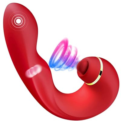 YOZO Vibration für Frauen Klitoris G-punkt Sex Spielzeug für die Frau Paare | 3IN1 Brust Massagestab für Frauen Sex Leise Vibrating Pulsing Vibrator Dildo, Erotisches Sexspielzeug mit 5x5x10 modi, Red