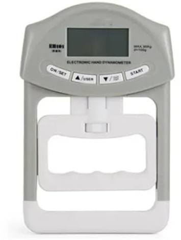 Dinamometro manuale elettronico digitale Misuratore di misurazione della forza presa Cattura automaticamente la potenza mano 200 libbre / 90 kg(Grey)