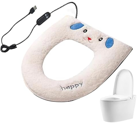 Vgvgaj Riscaldatore per Sedile WC,con 5 Regolazioni Temperatura Timer Lavabile - Copriwater per Bagno - per Bagno Hotel Appartamento E Clima Invernale
