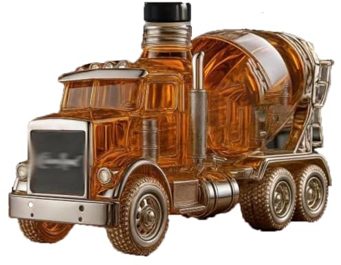 HoldOneLight Decantador mezclador de cemento de 300 ml, decantador de whisky de vidrio de alta calidad, dispensador de licor y jarra expositora, soporte decorativo para alcohol para bar en casa