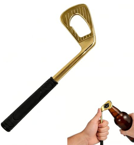 Golf Club Bottle Opener, Golf Gifts for Men, Golden Beer Bottle Opener, Novelty Bar Tool, Golf Accessories for Golf Lovers